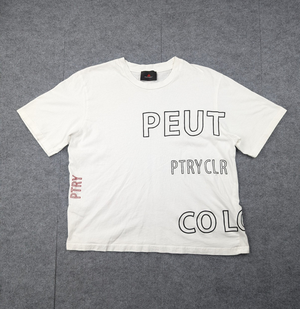 Peuterey Graphic Shirt Womens XS Streetwear White All Over Print Italy Designer